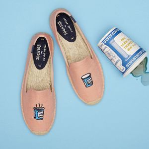 NIB Jason Polan 4 Soludos Coffee Smoking Slipper Espadrille | Seashell Pink | 7M